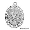 Tibetan Style Pendant Cabochon Settings TIBEP-R099-AS-LF-2