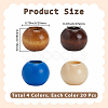 80Pcs 4 Colors Spray Painted Wood Beads WOOD-PA0001-07-2