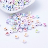 Craft Style Mixed Color Chunky Letter Acrylic Flat Round Beads for Kids Jewelry X-MACR-R481-M-1