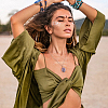 3Pcs 3 Style Brass Macrame Pouch Empty Stone Holder for Pendant Necklaces Making NJEW-AB00027-7