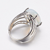 Opalite Wide Band Finger Rings X-RJEW-K224-A09-2