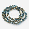 Electroplate Transparent Glass Beads Strands EGLA-A034-T6mm-O03-2