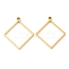 304 Stainless Steel Open Back Bezel Rhombus Pendants STAS-Z040-02A-G-1