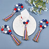 SUPERFINDINGS Independence Day Wood Bead Napkin Rings AJEW-FH0003-52-5