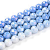 Anti-Tarnish Electroplate Glass Beads Strands X-GLAA-N010-8mm-02-4