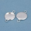 201 Stainless Steel Cabochon Connector Settings STAS-F191-15S-D-2