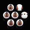Autumn Theme Printed Natural Wood Beads WOOD-S057-081-1