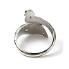 Zinc Alloy Peacock Open Cuff Ring RJEW-WH0003-05B-2
