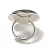 Natural Fluorite Round Adjustable Rings RJEW-K371-09S-22-4