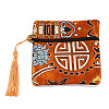 Chinese Brocade Tassel Zipper Jewelry Bag Gift Pouch ABAG-F005-04-2
