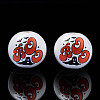 Halloween Printed Natural Wood Beads WOOD-S057-083-3