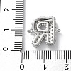 Brass Micro Pave Cubic Zirconia Letter Links KK-I717-04R-P-3
