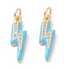 Brass Micro Pave Clear Cubic Zirconia Pendants ZIRC-A019-12G-F-1