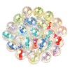 UV Plating Transparent Rainbow Iridescent Acrylic Beads OACR-F004-01-1