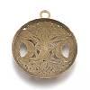 Tibetan Style Hollow Alloy Pendants X-TIBEP-F075-01AB-RS-2