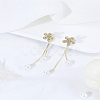 1 Pair Zinc Alloy Rhinestones Flower Tassel Stud Earrings EJEW-LP0007-044-3