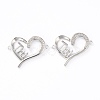 Brass Micro Pave Clear Cubic Zirconia Links ZIRC-J039-09P-1