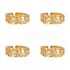4Pcs Brass Cuff Open Rings for Men RJEW-UN0003-11G-1