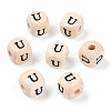 Printed Natural Schima Wood Beads WOOD-TAC0005-29B-01U-1