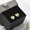 Rack Plating Brass Micro Pave Clear Cubic Zirconia Stud Earrings EJEW-K299-01G-B-1