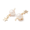 Natural Cultured Freshwater Pearl Copper Wire Wrapped Pendants PALLOY-YW0001-40-2