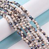 Electroplate Opaque Solid Color Glass Beads Strands EGLA-A034-P4mm-I04-6