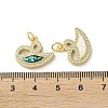 Brass Micro Pave Clear Cubic Zirconia Pendants KK-C045-42G-3