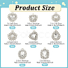 40Pcs 8 Styles Alloy Rhinestone Pendants ALRI-NB0001-19P-2