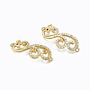 5Pcs Brass Micro Pave Cubic Zirconia Links Connectors ZIRC-SZ0002-34-1