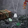 4Pcs 4 Colors Resin Imitation Gemstone Maitreya Buddha Pendant Necklaces Set NJEW-FI0001-07-4