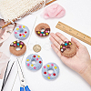 BENECREAT 8Pcs 2 Colors Felt Needle Felting Doughnut Ornaments AJEW-BC0001-97-3