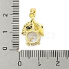 Brass Micro Pave Clear Cubic Zirconia Pendants KK-P263-06A-G-3