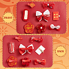 Chinese New Year Bowknot Flower Cloth Alligator Hair Clips Set OHAR-WH0021-31A-4