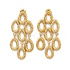 304 Stainless Steel Teardrop Tassel Stud Earrings EJEW-C164-01G-2