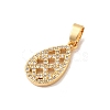 Brass Micro Pave Cubic Zirconia Pendants KK-P340-42G-2