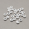 White and Black Acrylic Horizontal Hole Letter Beads SACR-Q101-01-1