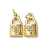 Brass Micro Pave Clear Cubic Zirconia Charms KK-A270-03E-G-1