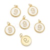 Brass Micro Pave Clear Cubic Zirconia Charms ZIRC-J040-44G-09-1