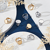 20Pcs 2 Colors 304 Stainless Steel Open Cuff Ring Settings STAS-ME0003-05-3