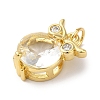 Rack Plating Brass Micro Pave Clear Cubic Zirconia Charms KK-B092-27G-2