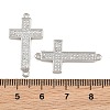 Brass Micro Pave Clear Cubic Zirconia Connector Charms CU-CBADC6C-07P-3