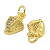 Rack Plating Brass Micro Pave Cubic Zirconia Pendants KK-I718-27G-02-2