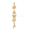 Brass Micro Pave Clear Cubic Zirconia Pendants KK-D101-01C-G-1