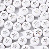 White Opaque Acrylic Beads PACR-YW0001-04B-5