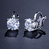 Brass Cubic Zirconia Clip-on Earrings WGE68B6-01-1