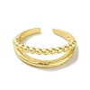 Brass Open Cuff Rings for Women RJEW-E292-23G-2