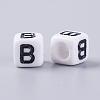 Acrylic Horizontal Hole Letter Beads PL37C9308-B-2