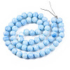 Opaque Baking Paint Crackle Glass Beads Strands EGLA-S174-33I-2