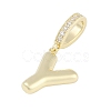Brass Micro Pave Clear Cubic Zirconia Pendants KK-M289-01Y-G-2