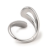 Rack Plating Brass Hollow Teardrop Open Cuff Rings RJEW-D009-01P-3